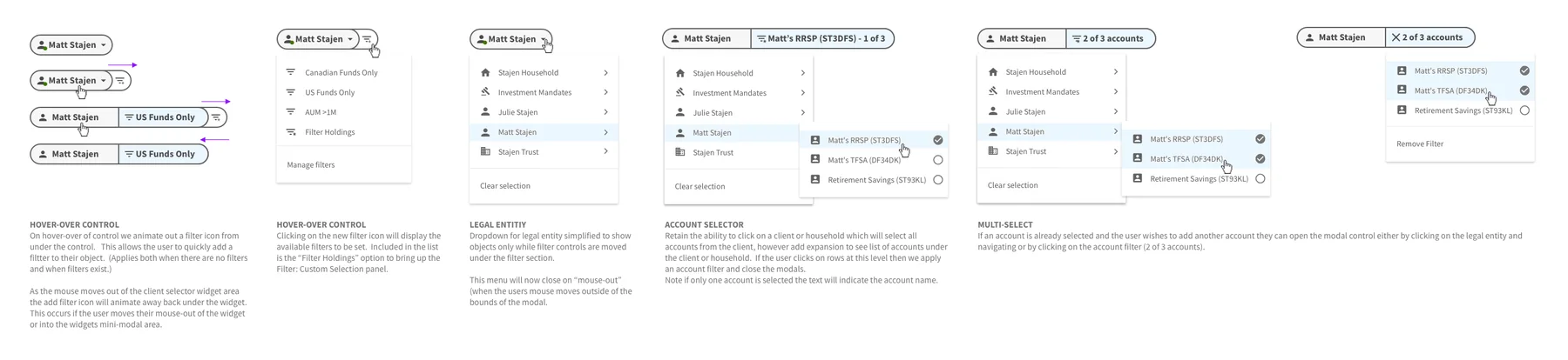 Client selector widget