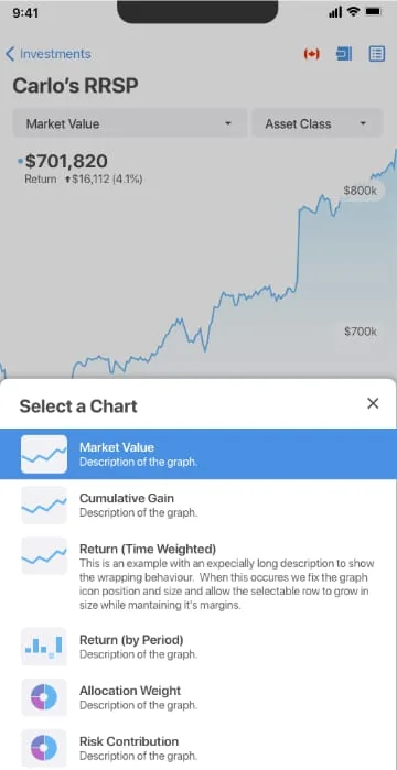 Investor app screen 2