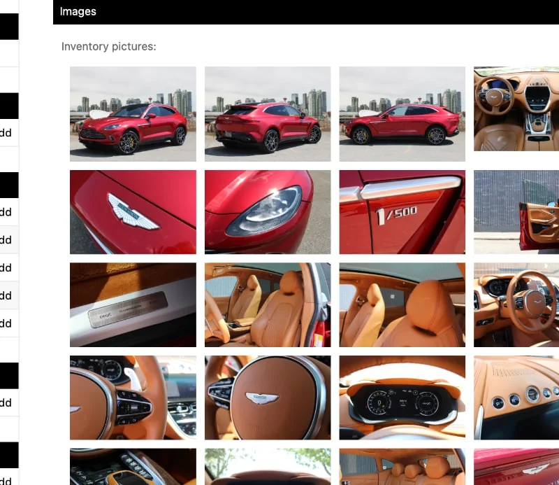 Inventory image management in the admin