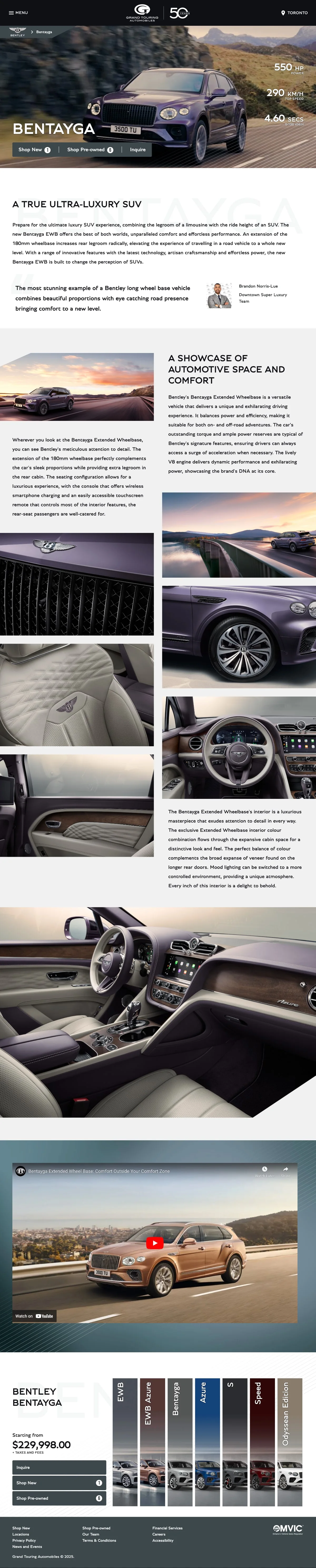 Full model page design