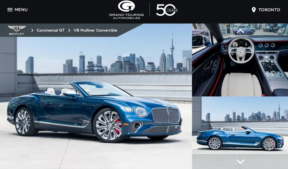 GTA vehicle listing page